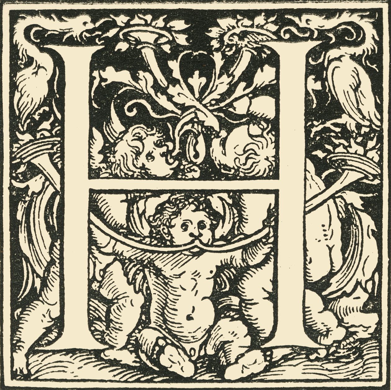 H - Alfabet Hansa Weiditza, c1520-1521, 1908. autorstwa Hans Weiditz