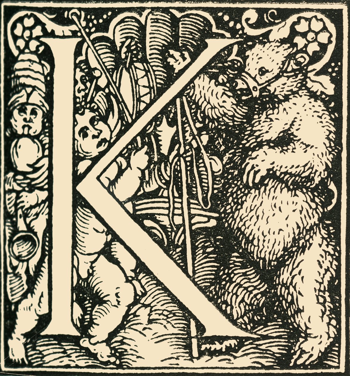 K - Alfabet Hansa Weiditza, c1520-1521, 1908. autorstwa Hans Weiditz