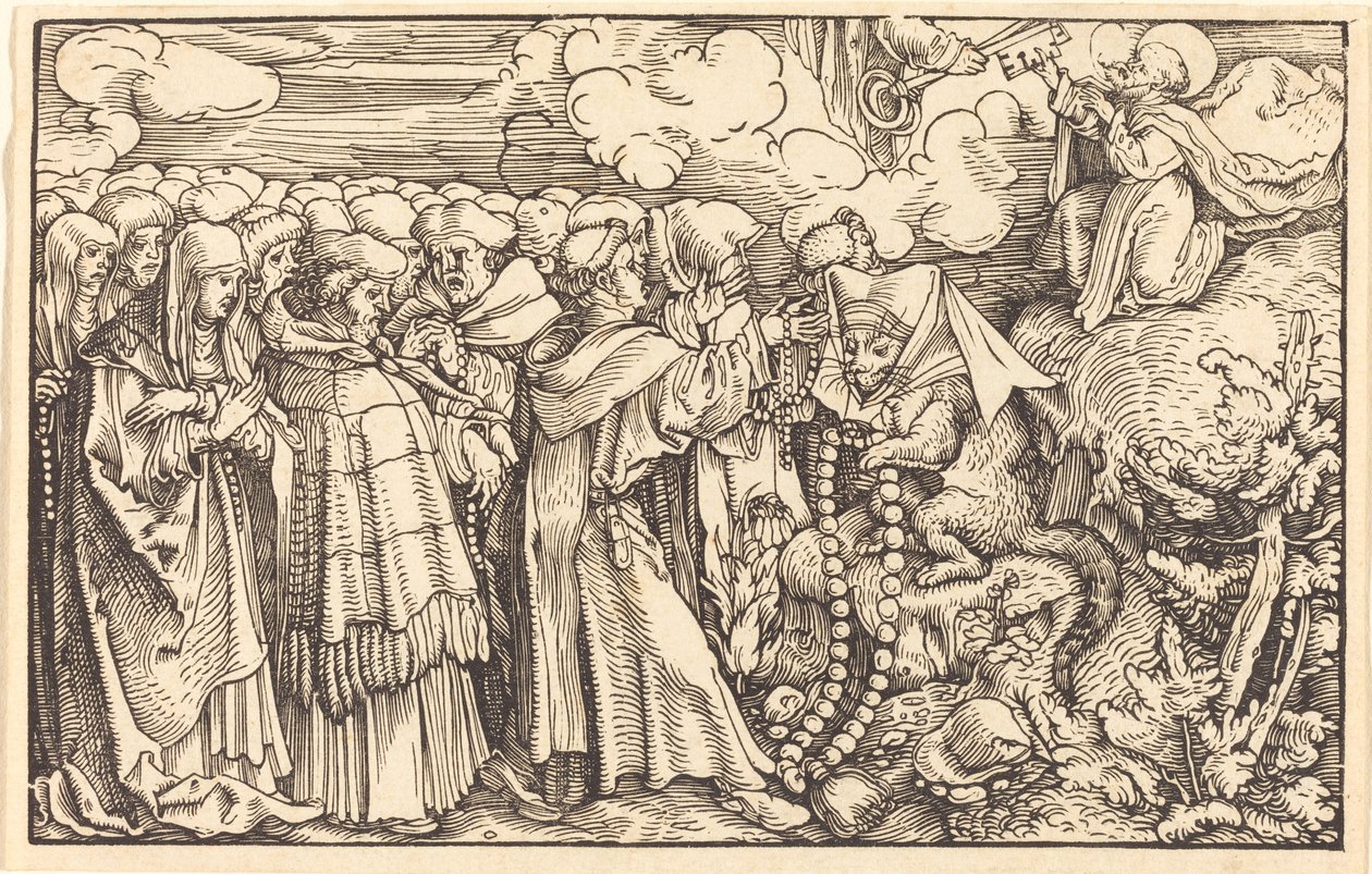 Alegoria - frywolność religijna autorstwa Hans Weiditz, II