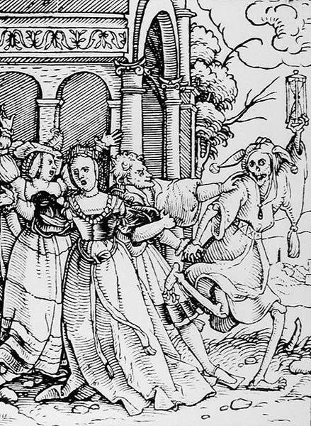 Śmierć i dworzanin, z Tańca śmierci, sztychowane przez Hansa Lutzelburgera, ok. 1538 autorstwa Hans after Holbein the Younger