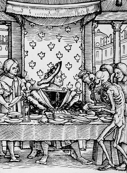 Śmierć i król, z Tańca śmierci, rycina Hansa Lutzelburgera, ok. 1538 r. autorstwa Hans after Holbein the Younger