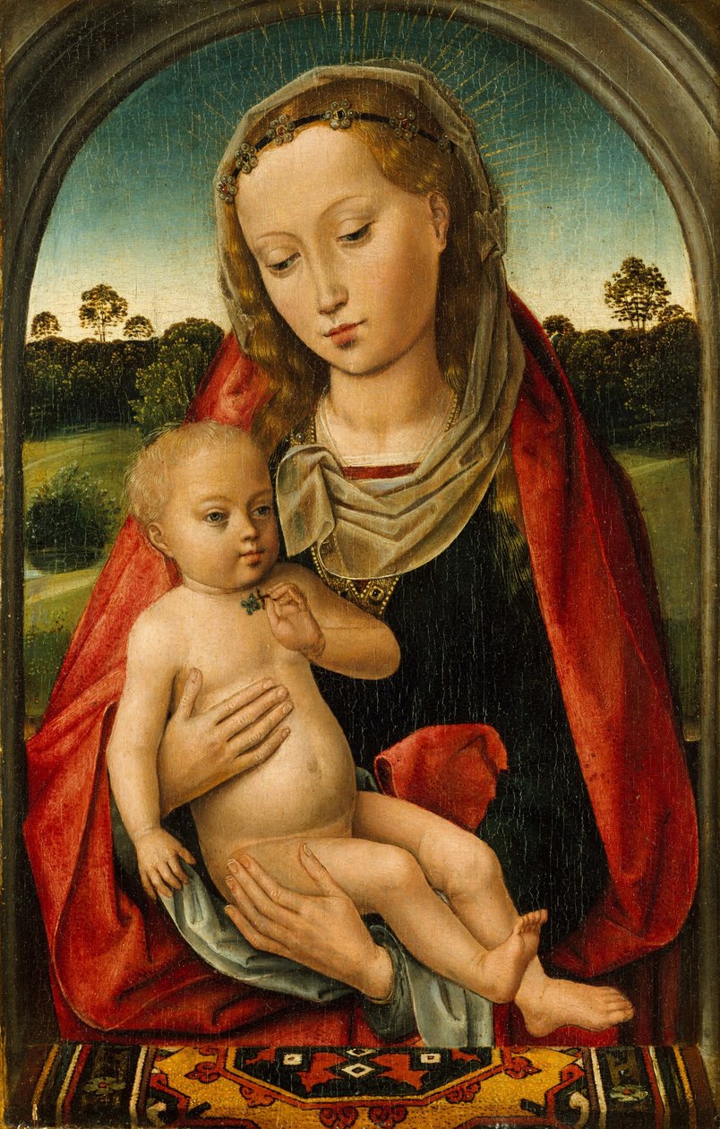 Dziewica z Dzieciątkiem, c.1487 (olej na desce dębowej) autorstwa Hans after Memling
