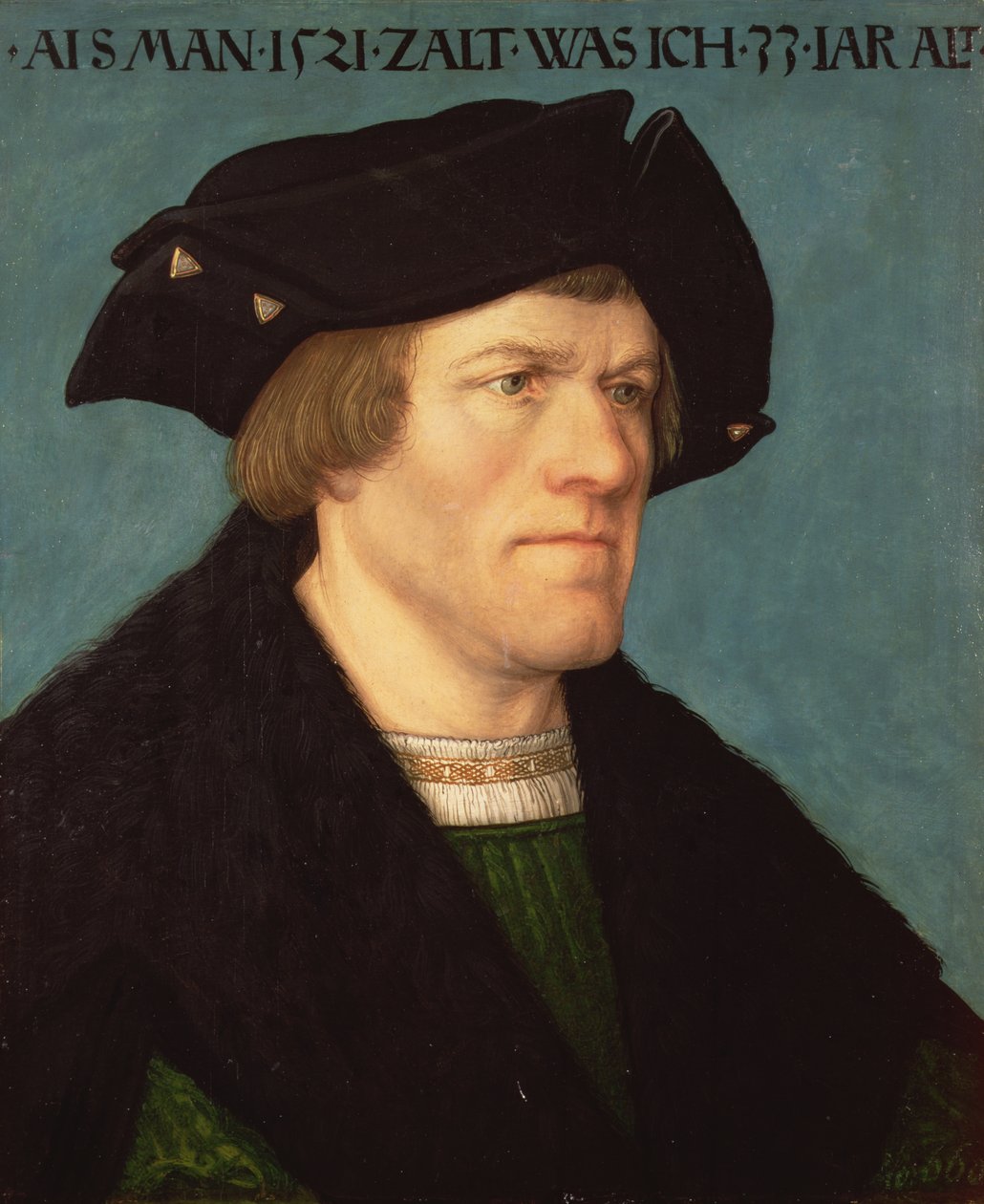 Portret gładko ogolonego mężczyzny, 1521 (panel) autorstwa Hans or Johan Maler