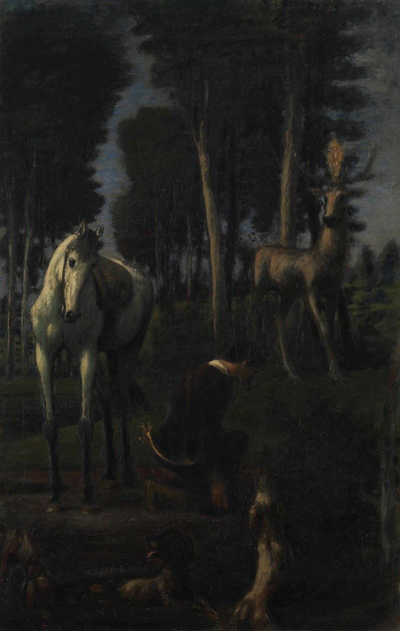 Trzej jeźdźcy II: św. Hubert autorstwa Hans von Marées