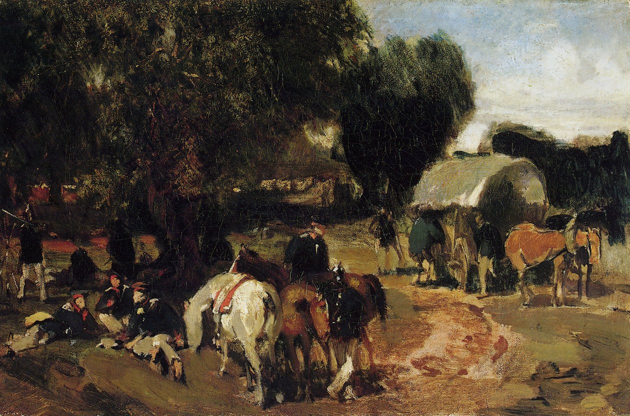 Obóz żołnierski autorstwa Hans von Marées