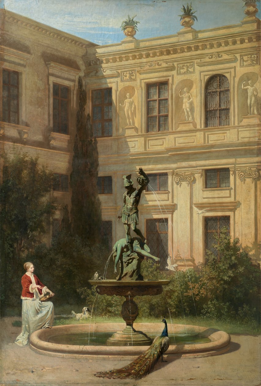 Der Grottenhof in der Münchner Residenz Dziedziniec z Grotą w monachijskiej rezydencji królewskiej autorstwa Hans von Marées