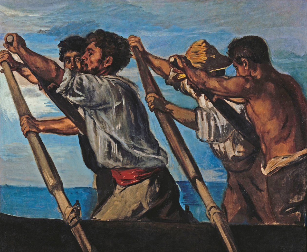 Wioślarze, 1873 autorstwa Hans von Marées