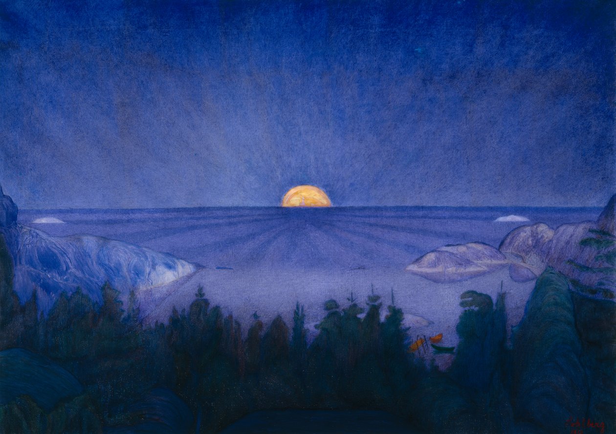 Wschód księżyca autorstwa Harald Oscar Sohlberg
