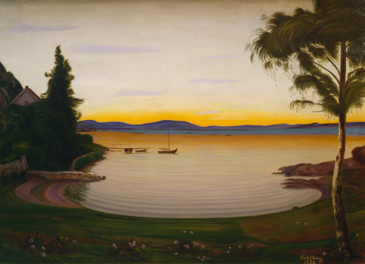 Cichy wieczór, Nærsnes autorstwa Harald Oscar Sohlberg
