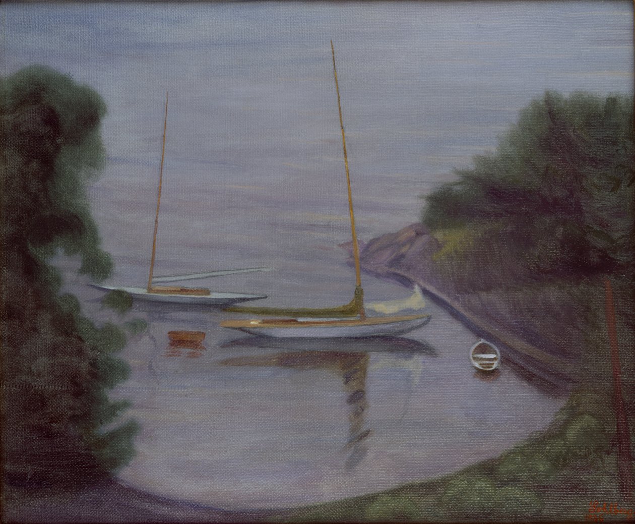 Żaglówki (olej na płótnie) autorstwa Harald Oscar Sohlberg