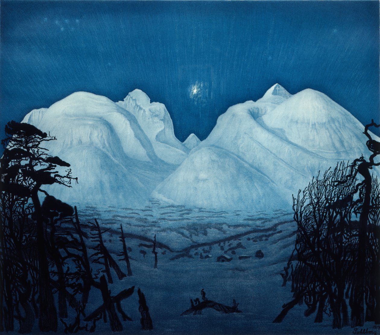 Zimowa noc w Rondane autorstwa Harald Oscar Sohlberg
