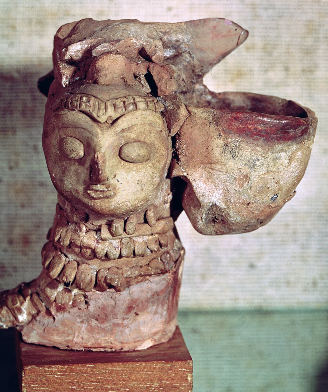 Lampa w formie kobiecej głowy, z Mohendżo-Daro, Dolina Indusu, Pakistan, 3000-1500 p.n.e. autorstwa Harappan