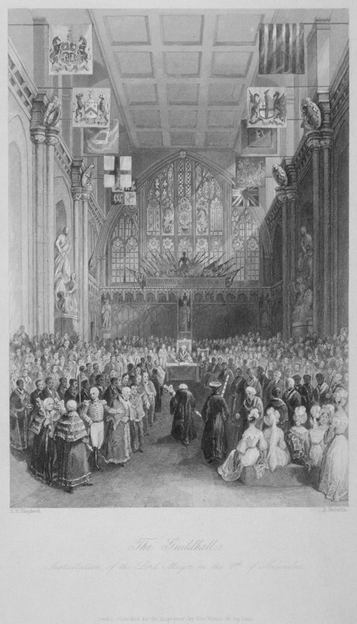 Instalacja Lord Mayor of London w Guildhall, City of London, 1838. autorstwa Harden Sidney Melville