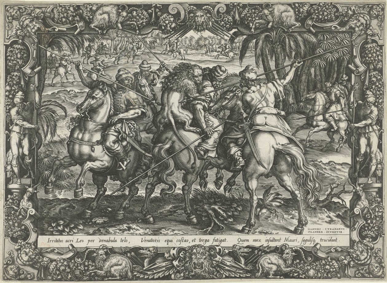 polowanie na lwa Sceny polowań (tytuł serii) autorstwa Harmen Jansz Muller (rejected attribution)