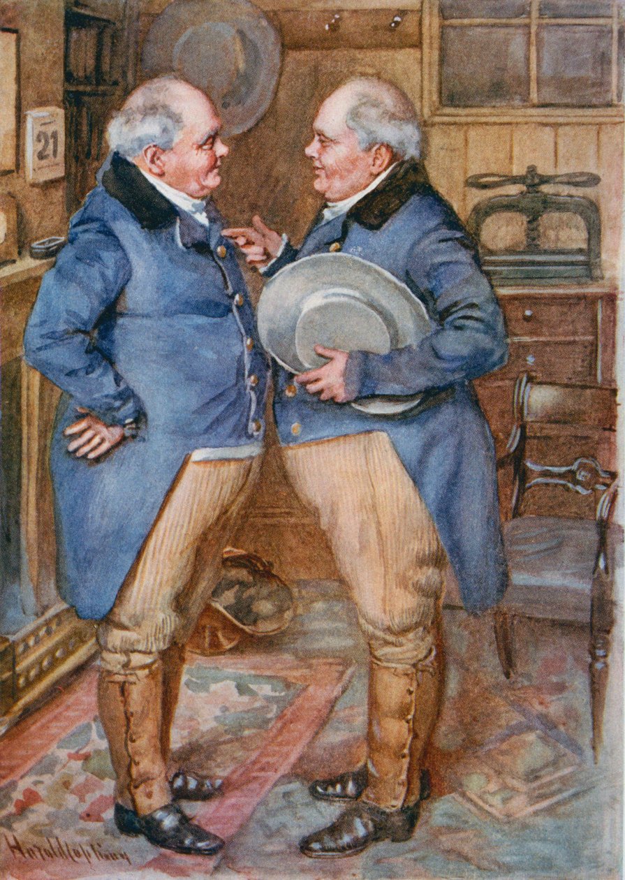 The Brothers Cheeryble, ilustracja do „Sketches from Dickens” opracowanej przez B.W. Matz, 1924 autorstwa Harold Copping