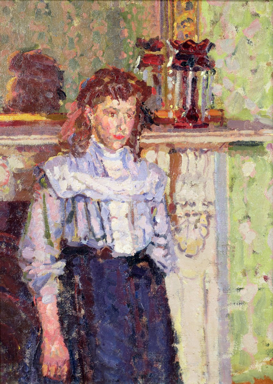 Dziewczyna przy kominku autorstwa Harold Gilman