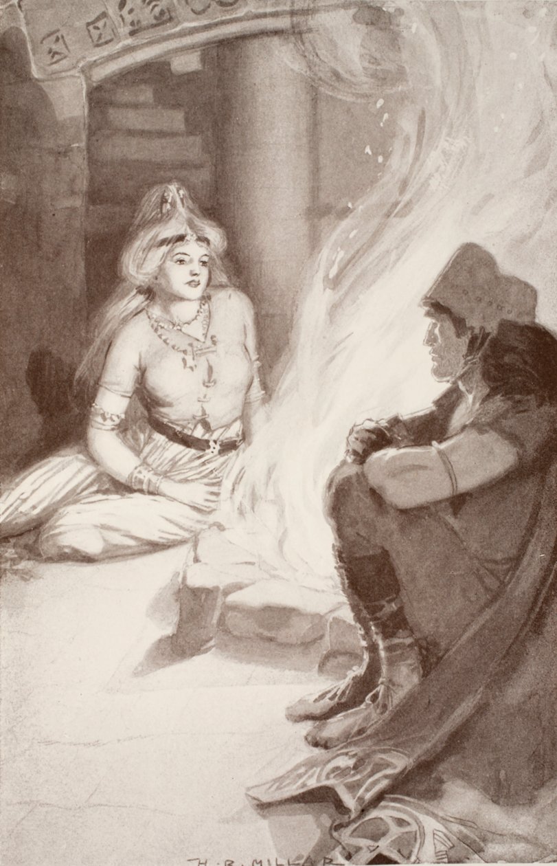 Cian odnajduje córkę Balora, ilustracja z „Celtic Myth and Legend” Charlesa Squire