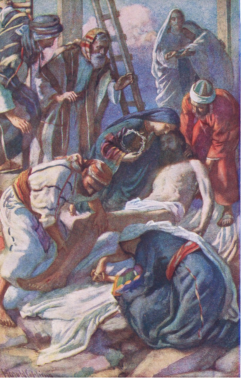 Pod krzyżem, ilustracja z Harold Copping Pictures: The Crown Series, ok. 1920 r. autorstwa Harold Copping