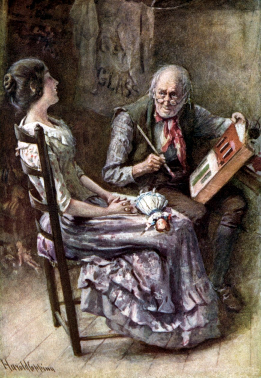 „Cricket on the Hearth” Charlesa Dickensa autorstwa Harold Copping