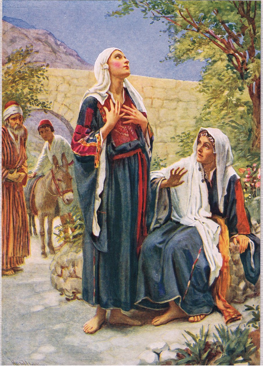 Elžbieta, iliustracija iš „Biblijos moterys“, išleista „The Religious Tract Societypoli“. autorstwa Harold Copping
