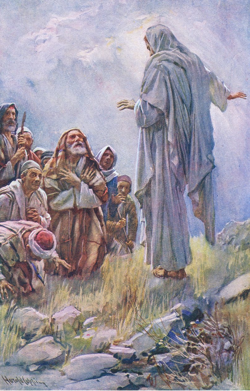 Idźcie więc i nauczajcie wszystkie narody, ilustracja z Harold Copping Pictures: The Crown Series, ok. 1920 r. autorstwa Harold Copping