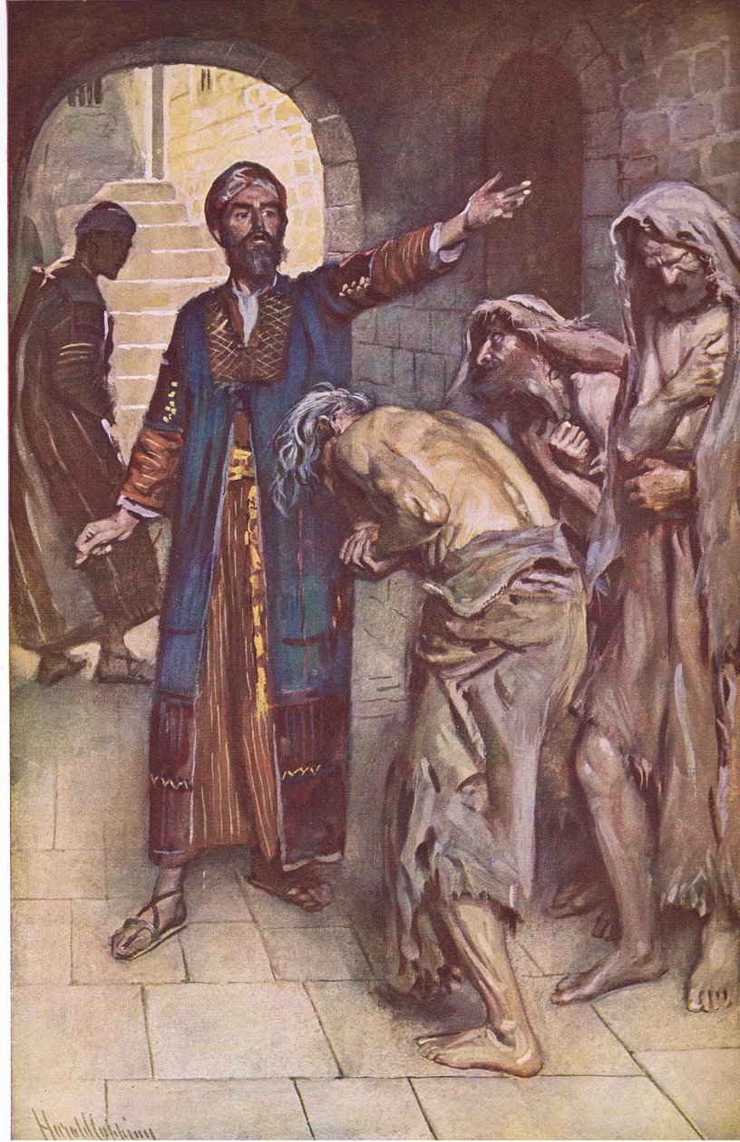 Izajasz i posłańcy, ilustracja z serii Obrazki, które uczą korony, 1920 autorstwa Harold Copping