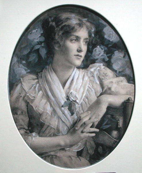 Portret damy (akwarela na papierze) autorstwa Harold Copping
