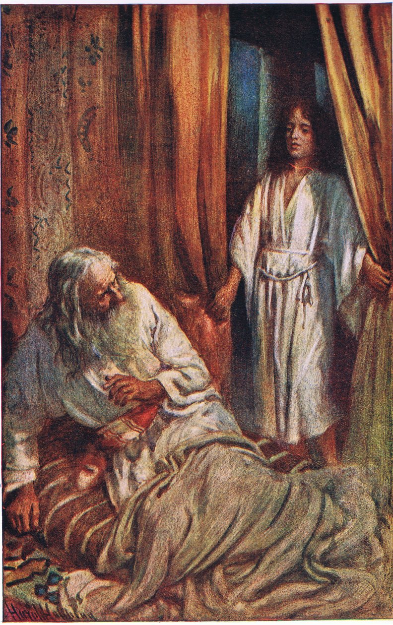 Samuel i Eli, ilustracja z serialu „Obrazki, które uczą korony”, 1920 autorstwa Harold Copping