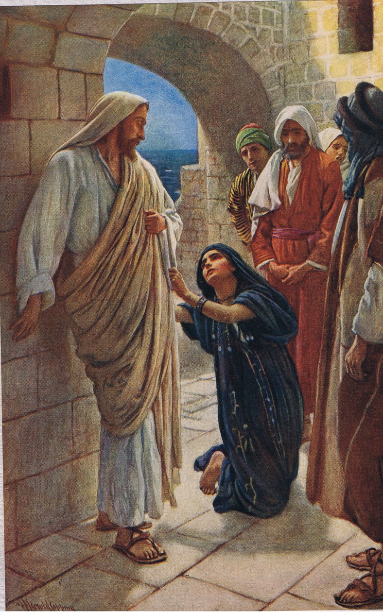 Kobieta z Kanaanu, ilustracja z książki „Kobiety Biblii”, wydanej przez The Religious Tract Society, 1927 autorstwa Harold Copping