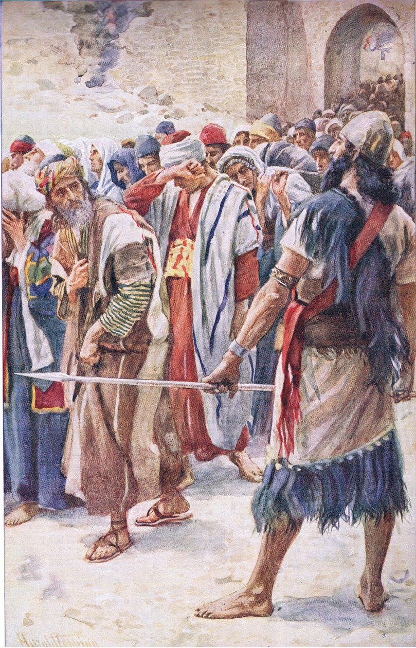 Więźniowie Babilonu, ilustracja z serii „Obrazki, które uczą korony”, 1920 autorstwa Harold Copping