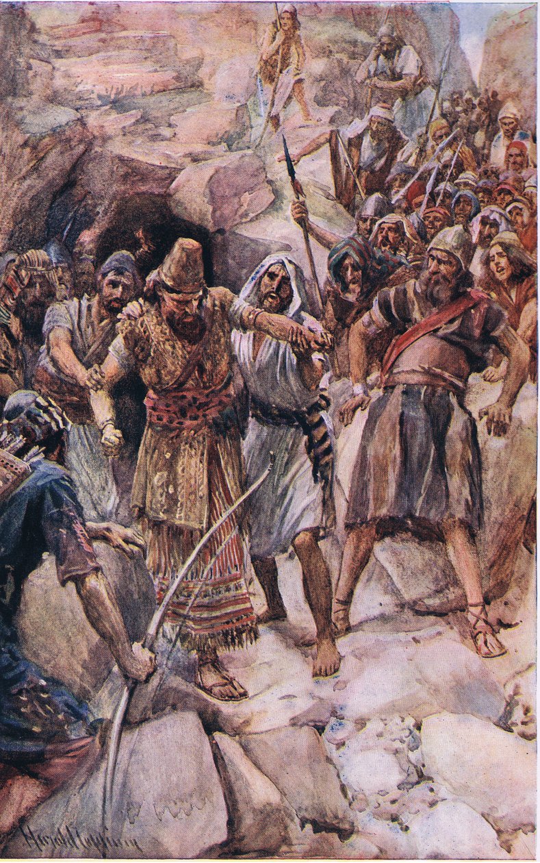 Losy królów kananejskich, ilustracja z serii „Obrazki, które uczą korony”, 1920 autorstwa Harold Copping