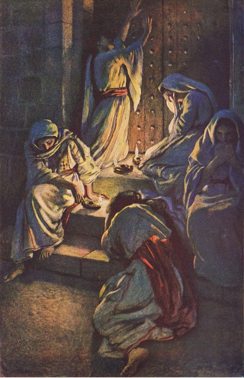 Głupie dziewice, ilustracja z Harold Copping Pictures: The Crown Series, ok. 1920 r. autorstwa Harold Copping