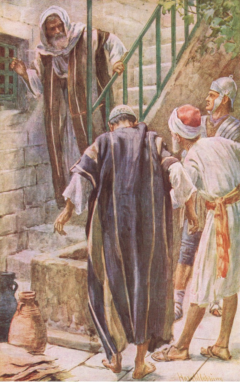 Posłańcy do Petera, ilustracja z Harold Copping Pictures: The Crown Series, ok. 1920 autorstwa Harold Copping