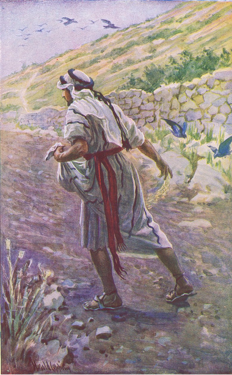 Siewca, ilustracja z Harold Copping Pictures: The Crown Series, ok. 1920 autorstwa Harold Copping