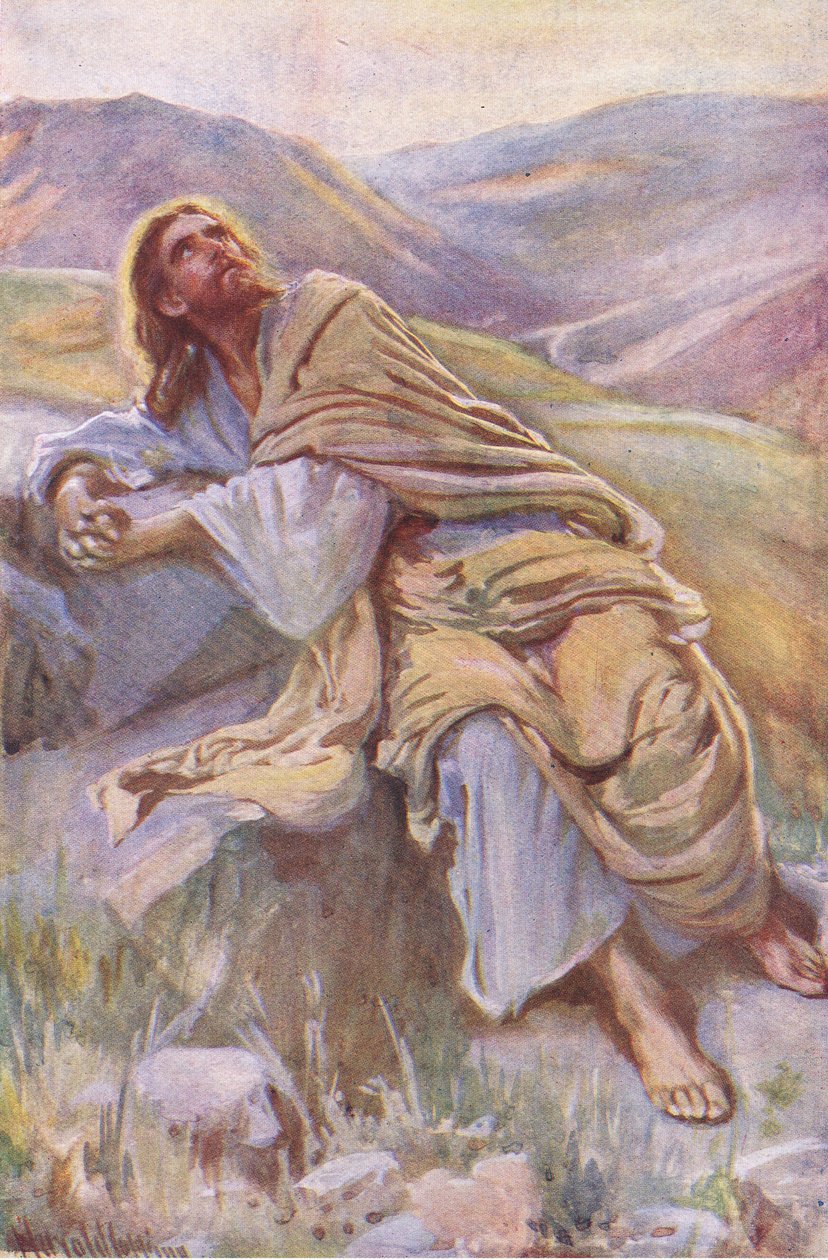 Pokusa, ilustracja z Harold Copping Pictures: The Crown Series, ok. 1920 autorstwa Harold Copping