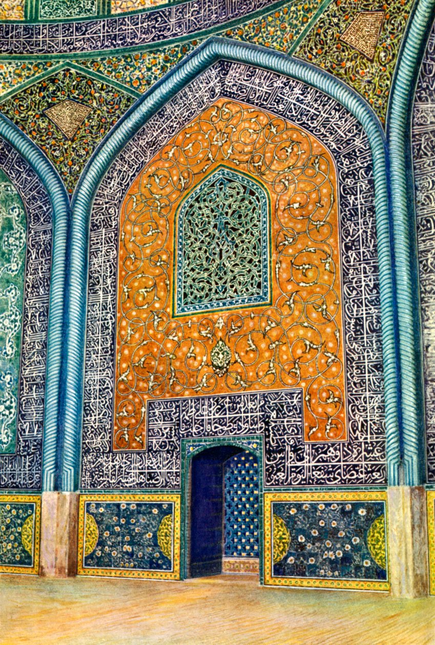 Panel ścienny w meczecie Sheikh Lutfullah, Isfahan, Iran, 1931. autorstwa Harold E Hare