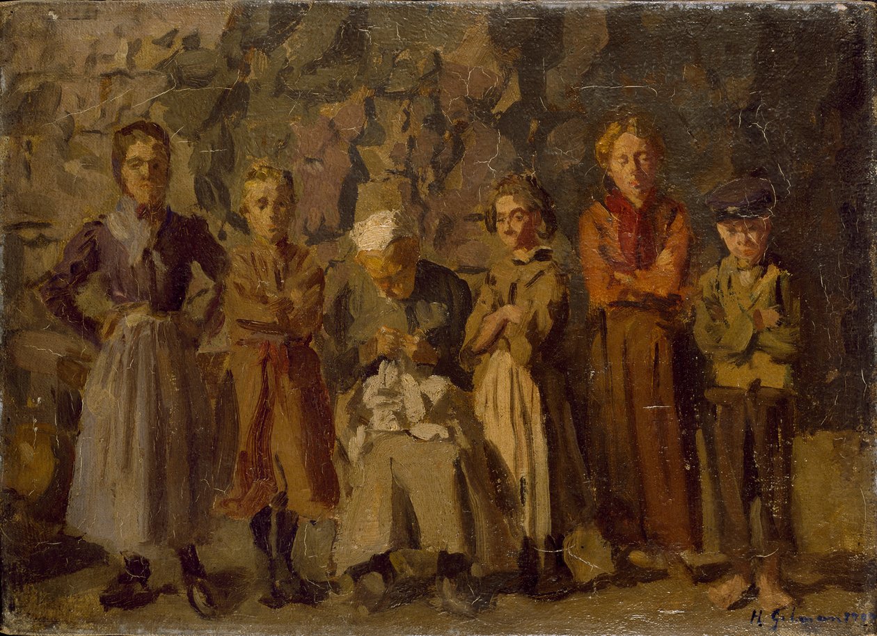 Mieszkańcy jaskini, Dieppe, 1907 autorstwa Harold Gilman