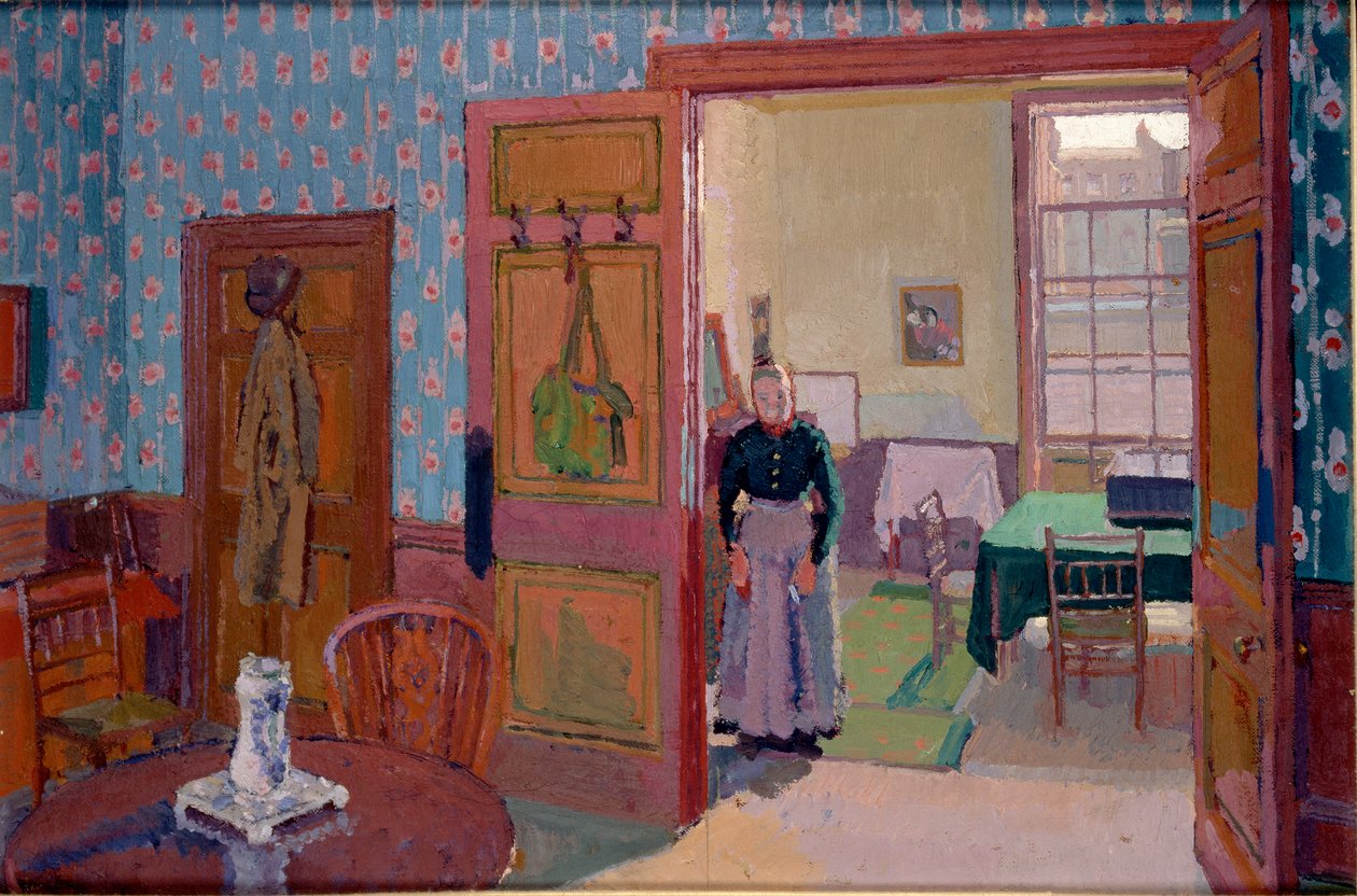 Wnętrze z panią Mounter, 1916-1917 autorstwa Harold Gilman
