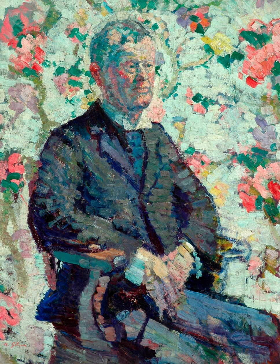 Portret mężczyzny, ok. 1912-14 (olej na płótnie) autorstwa Harold Gilman