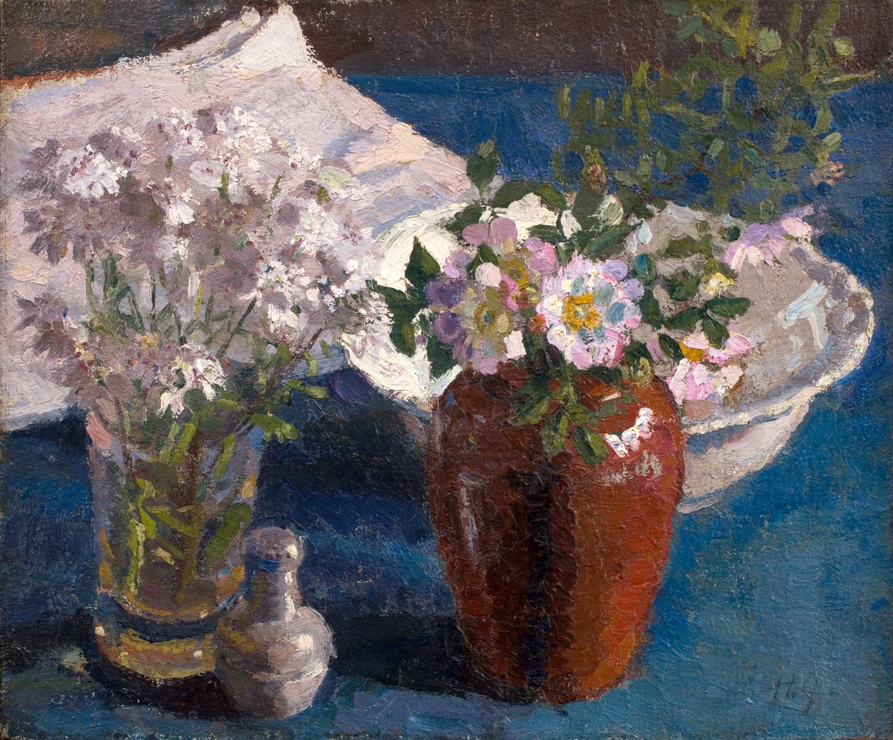 Martwa natura: Kwiaty na stole, ok. 1909 (olej na płótnie) autorstwa Harold Gilman