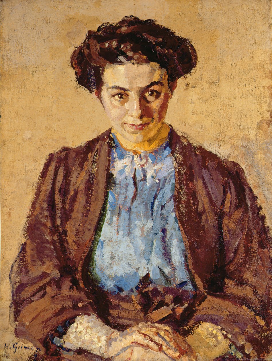 Niebieska Bluzka, Portret Elene Zompolides (1880-1958) (olej na płótnie) autorstwa Harold Gilman