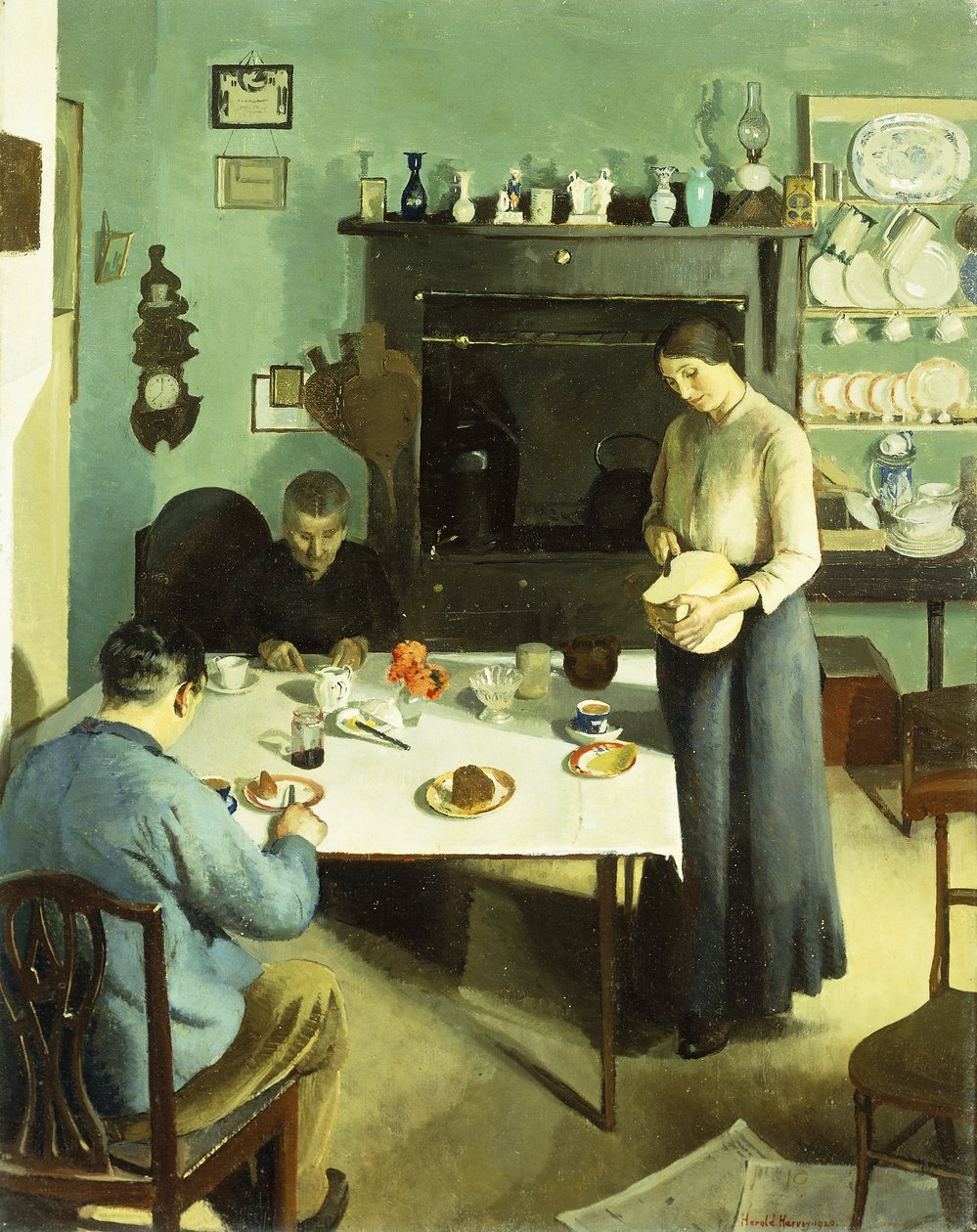 Posiłek w kuchni autorstwa Harold Harvey