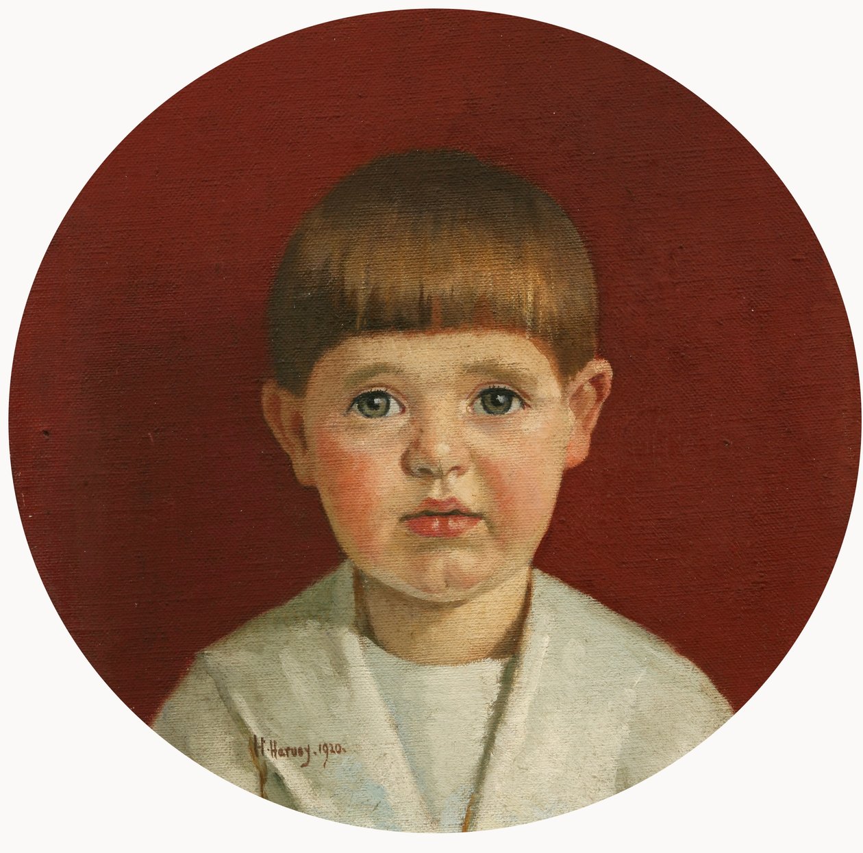 Portret Jamesa Jewill Hilla Jr (olej na płótnie ułożony na płycie) autorstwa Harold Harvey