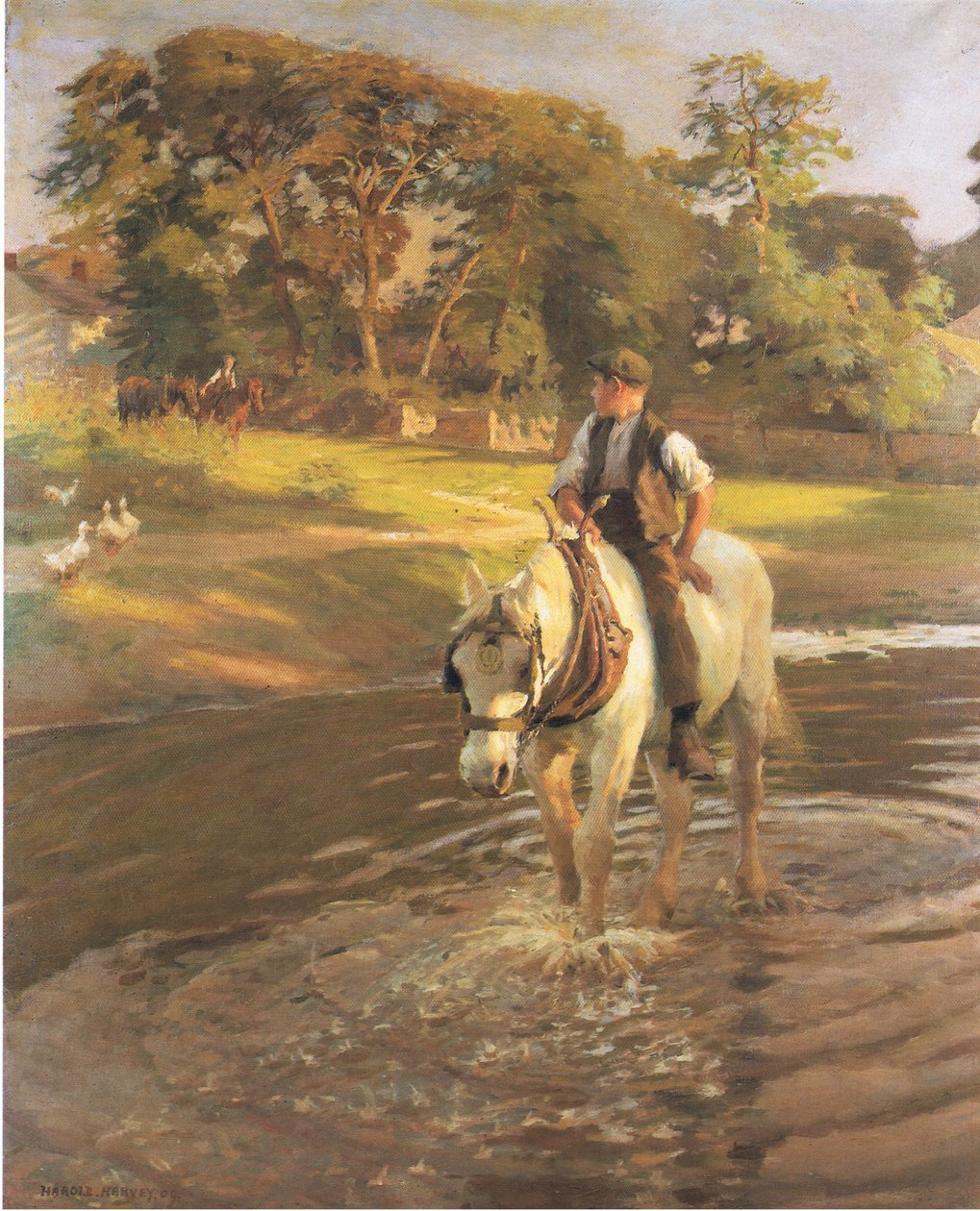Podlewanie konia (kolor lito) autorstwa Harold Harvey