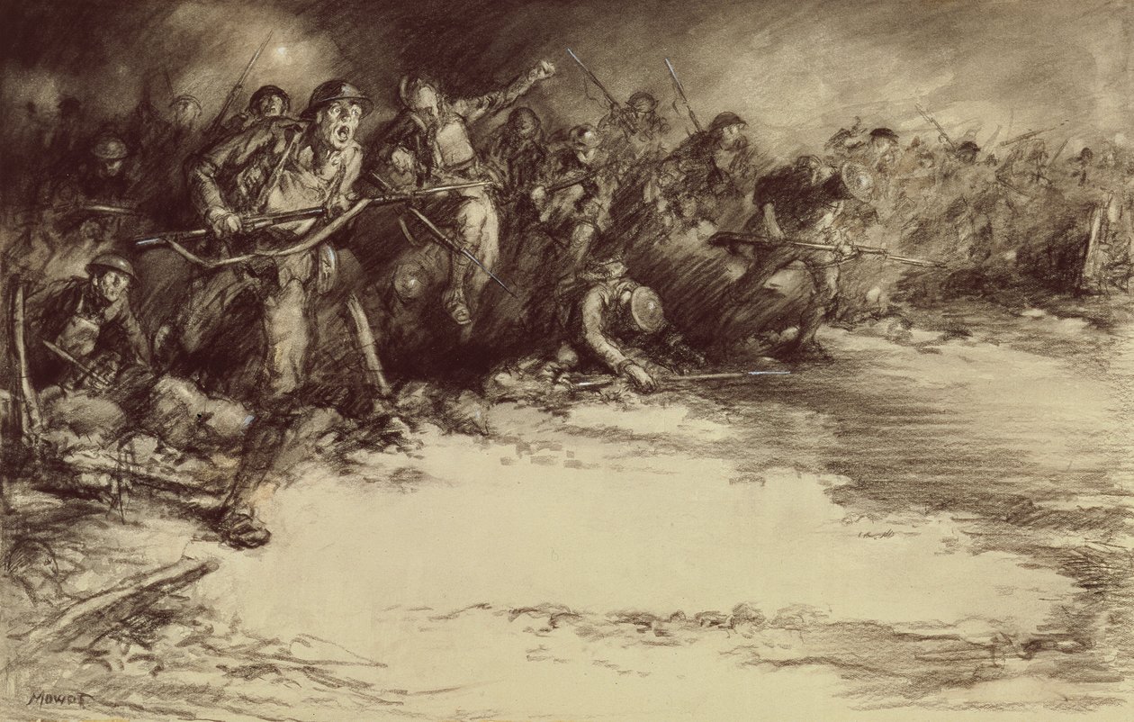 Counter Attack, c.1918 (ołówek na papierze) autorstwa Harold James Mowat