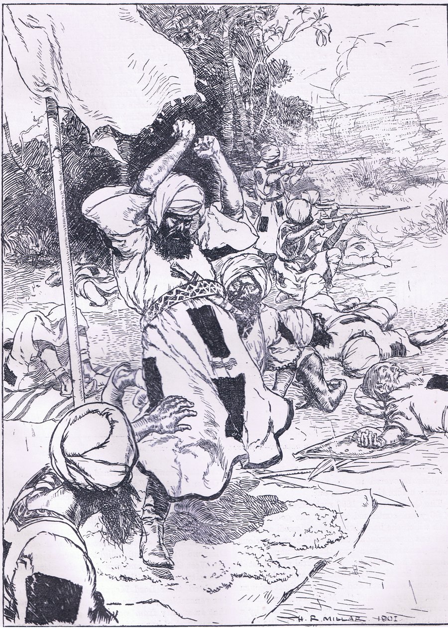 Śmierć Khalifa, ilustracja z Cassells History of England, 1900 autorstwa Harold Robert Millar