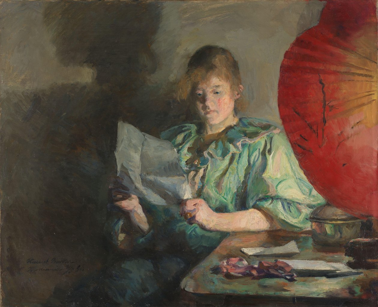 Wieczór, wnętrze autorstwa Harriet Backer