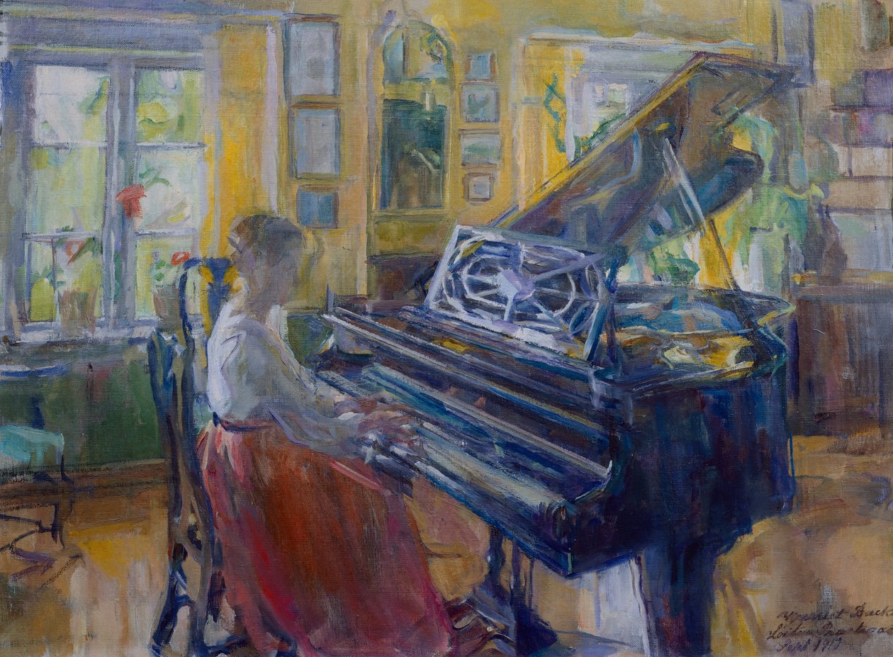Muzyka, wnętrze z plebanii Loiten autorstwa Harriet Backer