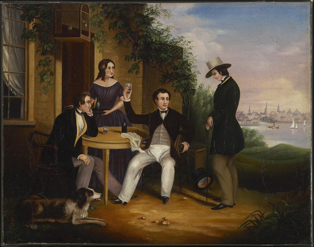 Wiejska tawerna w pobliżu Cobourg, Kanada Zachodnia, 1849 autorstwa Harriet Clench