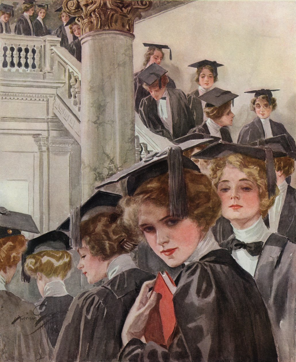 Edukacja liberalna (kolorowa litografia) autorstwa Harrison Fisher